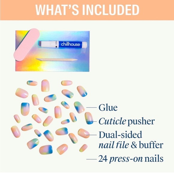 NIB Chillhouse Chill Tips Press On Nail Kit in Groovy Baby - Picture 4 of 8